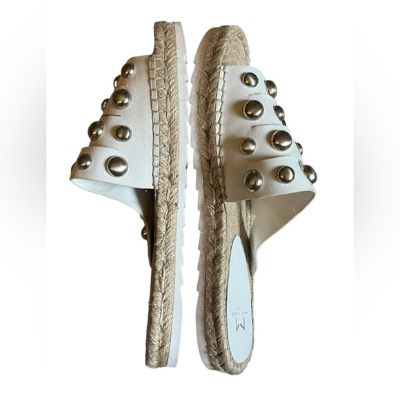 MARC FISHER White Brandie Studded Slide Sandals - Picture 6 of 7